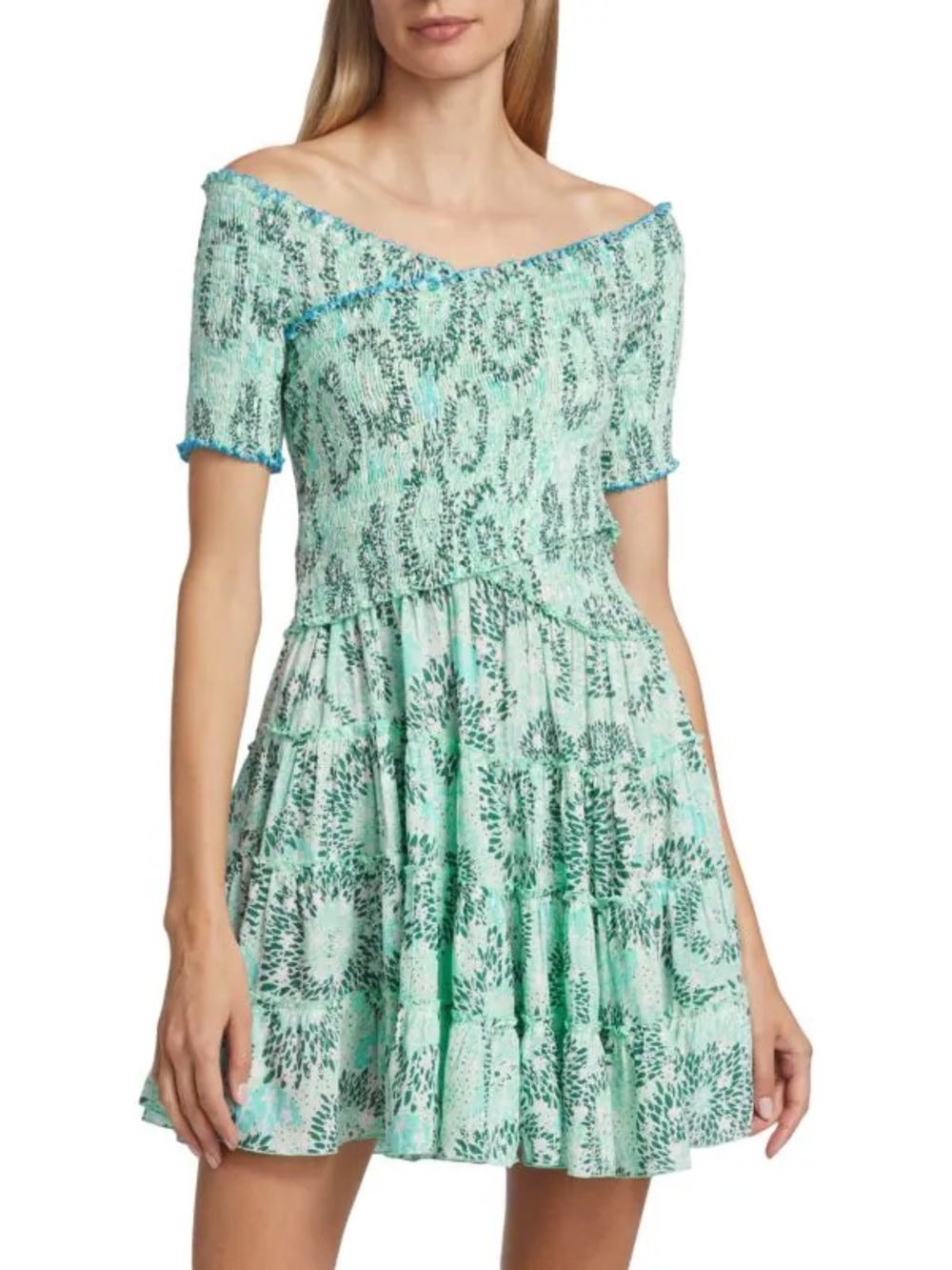 Like New - Poupette St Barth Soledad Smocked Floral Mini Dress (S)